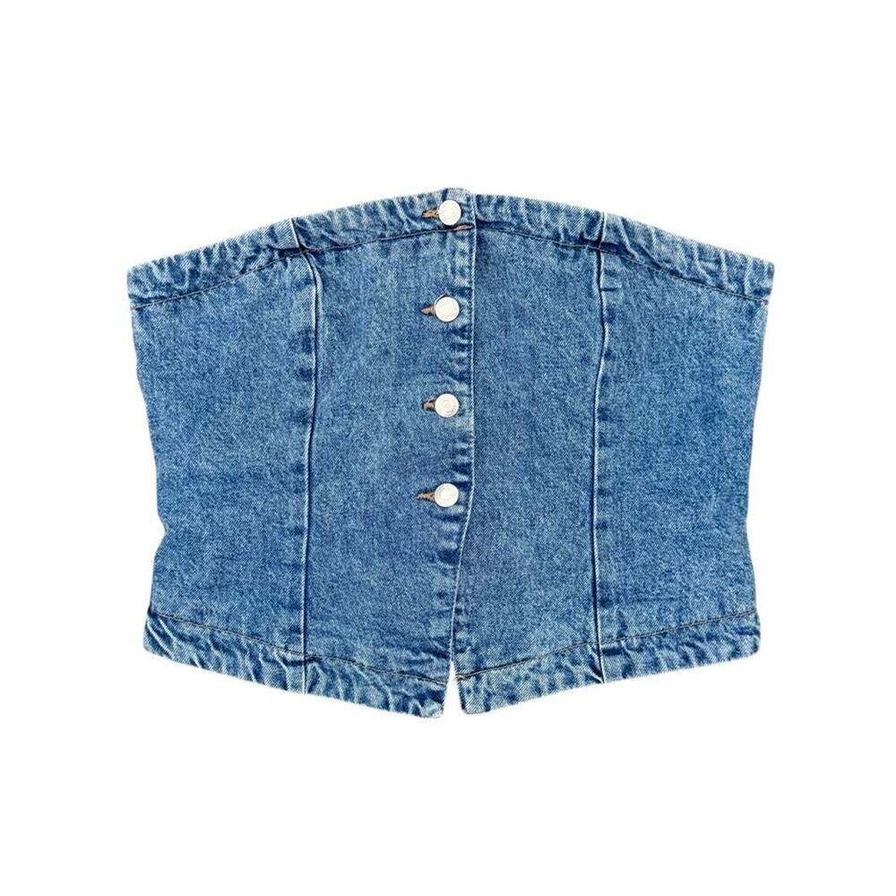 Hm denim corset tube top